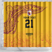 Queensland Papua New Guinea Custom Shower Curtain All Gold Pacific PNG Tribal Style LT9 - Polynesian Pride