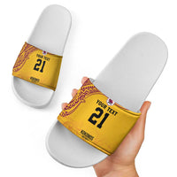 Queensland Papua New Guinea Custom Slide Sandals All Gold Pacific PNG Tribal Style LT9 - Polynesian Pride