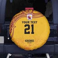 Queensland Papua New Guinea Custom Spare Tire Cover All Gold Pacific PNG Tribal Style