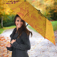 Queensland Papua New Guinea Custom Umbrella All Gold Pacific PNG Tribal Style LT9 - Polynesian Pride