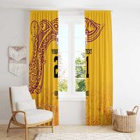 Queensland Papua New Guinea Custom Window Curtain All Gold Pacific PNG Tribal Style LT9 - Polynesian Pride
