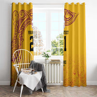 Queensland Papua New Guinea Custom Window Curtain All Gold Pacific PNG Tribal Style LT9 - Polynesian Pride