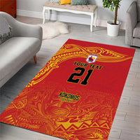 Queensland Papua New Guinea Custom Area Rug All Red Pacific PNG Tribal Style