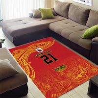 Queensland Papua New Guinea Custom Area Rug All Red Pacific PNG Tribal Style
