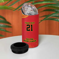 Queensland Papua New Guinea Custom 4 in 1 Can Cooler Tumbler All Red Pacific PNG Tribal Style LT9 - Polynesian Pride