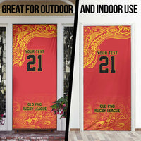 Queensland Papua New Guinea Custom Door Cover All Red Pacific PNG Tribal Style LT9 - Polynesian Pride