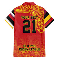 Queensland Papua New Guinea Custom Family Matching Off Shoulder Short Dress and Hawaiian Shirt All Red Pacific PNG Tribal Style LT9 - Polynesian Pride