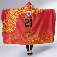 Queensland Papua New Guinea Custom Hooded Blanket All Red Pacific PNG Tribal Style LT9 One Size Red - Polynesian Pride