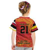 Queensland Papua New Guinea Custom Kid T Shirt All Red Pacific PNG Tribal Style LT9 - Polynesian Pride