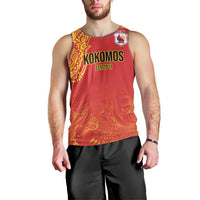 Queensland Papua New Guinea Custom Men Tank Top All Red Pacific PNG Tribal Style LT9 - Polynesian Pride