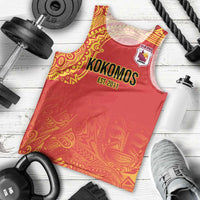 Queensland Papua New Guinea Custom Men Tank Top All Red Pacific PNG Tribal Style LT9 - Polynesian Pride