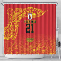 Queensland Papua New Guinea Custom Shower Curtain All Red Pacific PNG Tribal Style LT9 - Polynesian Pride