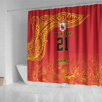 Queensland Papua New Guinea Custom Shower Curtain All Red Pacific PNG Tribal Style LT9 - Polynesian Pride