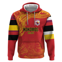 Queensland Papua New Guinea Custom Zip Hoodie All Red Pacific PNG Tribal Style LT9 Pullover Hoodie Red - Polynesian Pride