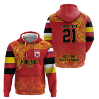 Queensland Papua New Guinea Custom Zip Hoodie All Red Pacific PNG Tribal Style LT9 - Polynesian Pride
