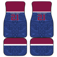 Queensland Samoa Custom Car Mats Maroon-Blue Pacific Polynesian Tribal Pattern