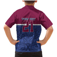 Queensland Samoa Custom Family Matching Mermaid Dress and Hawaiian Shirt Maroon-Blue Pacific Polynesian Tribal Pattern LT9 - Polynesian Pride