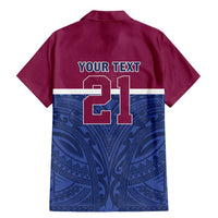 Queensland Samoa Custom Family Matching Mermaid Dress and Hawaiian Shirt Maroon-Blue Pacific Polynesian Tribal Pattern LT9 - Polynesian Pride