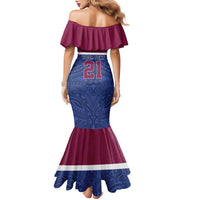 Queensland Samoa Custom Family Matching Mermaid Dress and Hawaiian Shirt Maroon-Blue Pacific Polynesian Tribal Pattern LT9 - Polynesian Pride