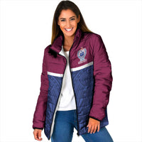Queensland Samoa Custom Padded Jacket Maroon-Blue Pacific Polynesian Tribal Pattern - Polynesian Pride