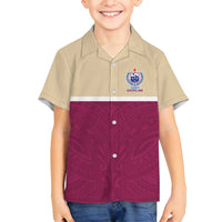 Queensland Samoa Custom Family Matching Long Sleeve Bodycon Dress and Hawaiian Shirt Maroon Pacific Polynesian Tribal Pattern LT9 Son's Shirt Maroon - Polynesian Pride