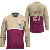 Queensland Samoa Custom Hockey Jersey Maroon Pacific Polynesian Tribal Pattern - Polynesian Pride