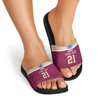 Queensland Samoa Custom Slide Sandals Maroon Pacific Polynesian Tribal Pattern - Polynesian Pride