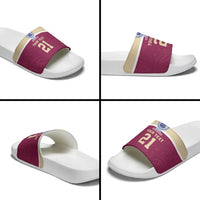 Queensland Samoa Custom Slide Sandals Maroon Pacific Polynesian Tribal Pattern - Polynesian Pride