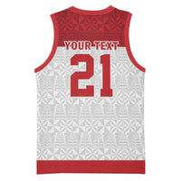 Queensland Tonga Custom Basketball Jersey QLD with Tongan Ngatu Pattern - Polynesian Pride
