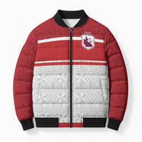 Queensland Tonga Custom Bomber Puffer Jacket QLD with Tongan Ngatu Pattern - Polynesian Pride
