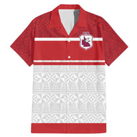 Queensland Tonga Custom Family Matching Mermaid Dress and Hawaiian Shirt QLD with Tongan Ngatu Pattern LT9 Dad's Shirt - Short Sleeve Red - Polynesian Pride