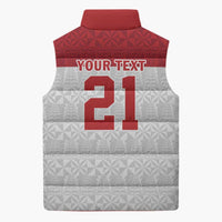 Queensland Tonga Custom Sleeveless Puffer Jacket QLD with Tongan Ngatu Pattern - Polynesian Pride