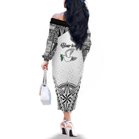 Personalised Tonga 676 Family Matching Off The Shoulder Long Sleeve Dress and Hawaiian Shirt Tribal Kupesi Ngatu Unique LT9 - Polynesian Pride