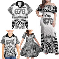 Personalised Tonga 676 Family Matching Off Shoulder Maxi Dress and Hawaiian Shirt Tribal Kupesi Ngatu Unique LT9 - Polynesian Pride