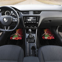 Huli Wigmen Tribe Hela Province Car Mats Papua New Guinea Indigenous Pattern LT9 Set 2pcs - Front Black - Polynesian Pride