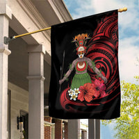 Huli Wigmen Tribe Hela Province Garden Flag Papua New Guinea Indigenous Pattern LT9 House Flag Black - Polynesian Pride