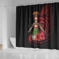 Huli Wigmen Tribe Hela Province Shower Curtain Papua New Guinea Indigenous Pattern LT9 - Polynesian Pride