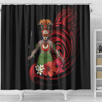 Huli Wigmen Tribe Hela Province Shower Curtain Papua New Guinea Indigenous Pattern LT9 - Polynesian Pride