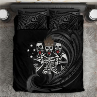 Skeleton Tribe Simbu Province Bedding Set Papua New Guinea Indigenous Pattern LT9 Black - Polynesian Pride