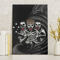 Skeleton Tribe Simbu Province Canvas Wall Art Papua New Guinea Indigenous Pattern LT9 Without Frame Black - Polynesian Pride