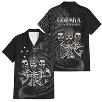 Skeleton Tribe Simbu Province Family Matching Summer Maxi Dress and Hawaiian Shirt Papua New Guinea Indigenous Pattern LT9 Dad's Shirt - Short Sleeve Black - Polynesian Pride