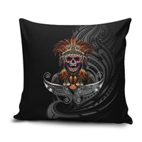 Mokomoko Tribe Eastern Highlands Province Pillow Cover Papua New Guinea Indigenous Pattern LT9 Black - Polynesian Pride