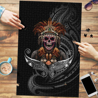Mokomoko Tribe Eastern Highlands Province Puzzle Papua New Guinea Indigenous Pattern LT9 Black - Polynesian Pride