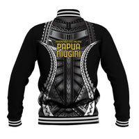 Independen Stet bilong Papua Niugini 1975 Baseball Jacket Black Tribal Papua New Guinea Province Flag LT9 - Polynesian Pride