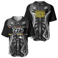 Independen Stet bilong Papua Niugini 1975 Baseball Jersey Black Tribal Papua New Guinea Province Flag LT9 - Polynesian Pride