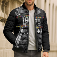 Independen Stet bilong Papua Niugini 1975 Bomber Puffer Jacket Black Tribal Papua New Guinea Province Flag LT9 - Polynesian Pride