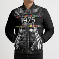 Independen Stet bilong Papua Niugini 1975 Bomber Puffer Jacket Black Tribal Papua New Guinea Province Flag LT9 - Polynesian Pride