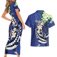FSM Chuuk State Polynesian Shark Tattoo Personalised Couples Matching Short Sleeve Bodycon Dress and Hawaiian Shirt LT9 - Polynesian Pride
