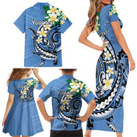 FSM Kosrae Polynesian Shark Tattoo Personalised Family Matching Short Sleeve Bodycon Dress and Hawaiian Shirt LT9 - Polynesian Pride