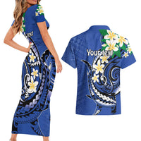 FSM Pohnpei Polynesian Shark Tattoo Personalised Couples Matching Short Sleeve Bodycon Dress and Hawaiian Shirt LT9 - Polynesian Pride